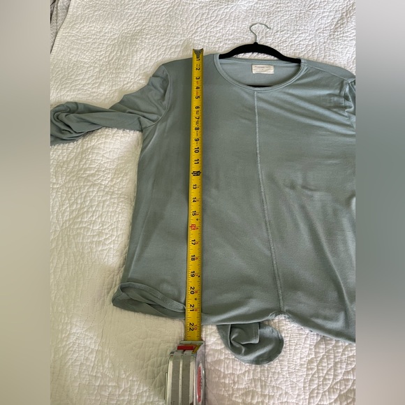 Womens Jackson Rowe Rosebud Long Sleeve Tee Shirt in Eucalyptus Color Medium - Picture 5 of 8